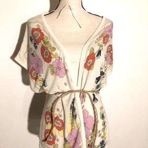 Anthropologie’s MOTH floral open front cardigan w/ short dolman sleeve size s/m